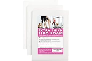 IMPRESA [3 Pack] Extra Thick Lipo Foam - Post Surgery Ab Board for Use with Post Liposuction Surgery Compression Garments Such As Fajas Colombianas, Phax and Lowla Coresets - Medical Grade Foam White