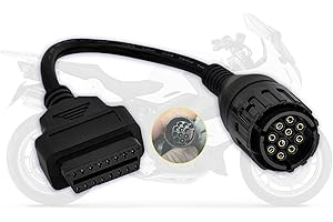 AMHTDOL OBD2 Cavo adattatore moto BMW connettore 10 pin a 16 pin, adatto per moto BMW dal 1996 al 2016, compatibile con GS-911, OBDLink LX e ELM327 Scanner/diagnostica moto