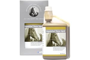 Alfavet HepatoSan Horse Liquid, métabolisme hépatique, désintoxication, en Cas d'insuffisance hépatique Chronique, complément Alimentaire diététique pour Chevaux, 1 L