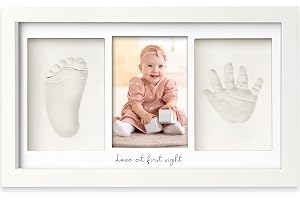 SKY-TOUCH Handprint and Footprint Frame Makers Kit, Newborn Baby Prints Photo Keepsake Frames, Memory Art Picture for Registry, Souvenir of Child's Birth, White