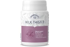 DORWEST HERBS Dorwest Milk Thistle Tablets for Dogs and Cats, 200 Tablets, Supports Liver Function, Antioxidant for Dogs, Immune System Heath, Natural Supplement