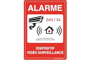 AUA SIGNALETIQUE - Panneau De Signalisation en PVC Rigide et Compact 1.5 mm. (121 x 170 mm, Alarme Dispositif Vidéo Surveillance 2)