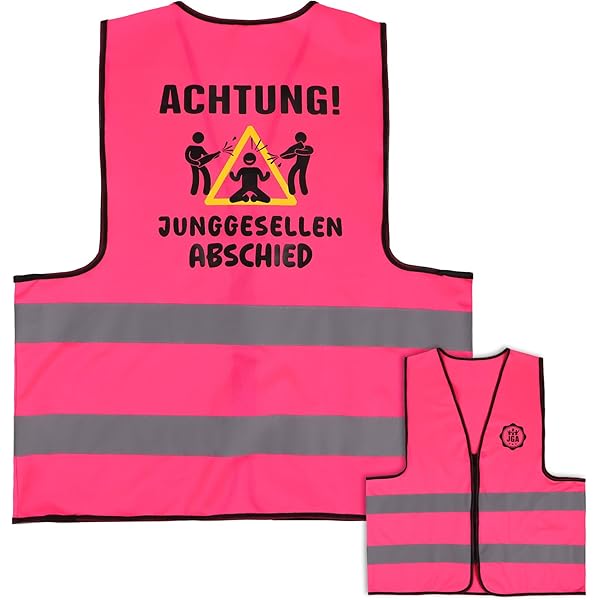 Bräutigam Support Team Weste - Warnweste Für JGA - Reflektierend Mit Klettverschluss - Gelb/Orange