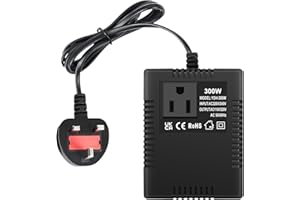 LENGSUAA Step Down Transformer US to UK, 300W Step Down Power Voltage Converter Transformer (UK Plug) 220v/240v to 110v/120v, Intelligent Efficient Travel Power Adapter for Power Bank, WIFI, POS Machine