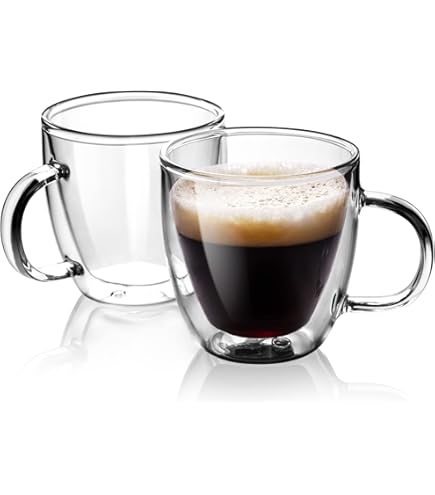HOE DECOR Tasses à cappuccino Set - Processus de glaçage réactif - 6