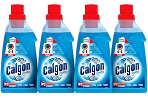 Calgon Power Gel 4 in 1, 4 Confezioni da 1500 ml di Anticalcare per Lavatrici, Additivo per una Protezione da Calcare, Corrosione, Sporco e Cattivi Odori##