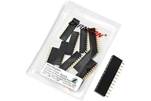 CHANZON Pin Header Strip for Arduino Gpio 12 pin x 10pcs Female Headers Pins Straight Single Row Gold Plated Pitch 2.54mm 0.1 inch for PCB Connector Machine Breadboard Electronic Circuit Board