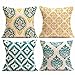 Produktbild OdeJoy 4 Stück Zuhause Kissen Fälle Leinen Sofa Kissen Abdeckung Gestreifte Kissenhülle Geometrisches Baumwollkissen Plüsch Kissen Drucken Kissen Daunenkissen Buchweizen Kissen (C, 4 PC)