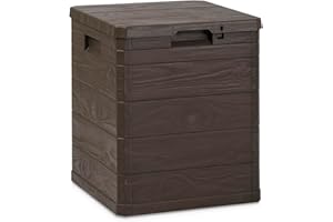 Toomax Multibox baule Woody's da 90 litri, contenitore da esterni, colore Marrone, dimensioni cm 42,5x44x50h.