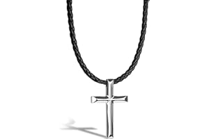 SERASAR Premium Leather Necklace for Men - Magnetic Stainless Steel Clasp in Black, Silver and Gold - With Jewelry Box - Great Gift Idea