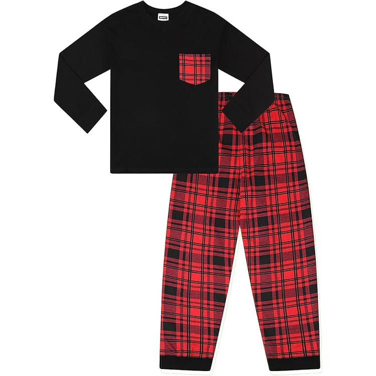 Comfyouth Jongens pyjama lange mouwen tartan