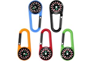 AEIOPRS 5 Pcs Moschettoni per Bussola Piccola Portachiavi da Campeggio Navigazione Multicolore Bambini