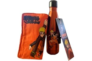 HÔMADICT Homadict Naruto - Pack Botella isotérmica + protección manga - Caja decorativa estilo manga - Licencia oficial