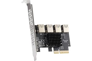 MZHOU PCIe 1 à 4 Ports PCI-Express, Carte de Montage 4X Slots, Carte Multiplicatrice D'adaptateur USB 3.0, pour Appareils de Minage Bitcoin