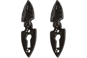 Hammer and Tongs - Arrowhead Escutcheon Plate with Cover - W30mm x H55mm - Black - Pack of 2