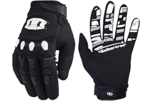 Seibertron Silicone Antidérapant Cyclisme Vélo Motocross Course BMX MX ATV VTT Gants Plein-Doigt Gants de Moto Femmes Homme Respirable Écran Tactile pour Smartphones GPS