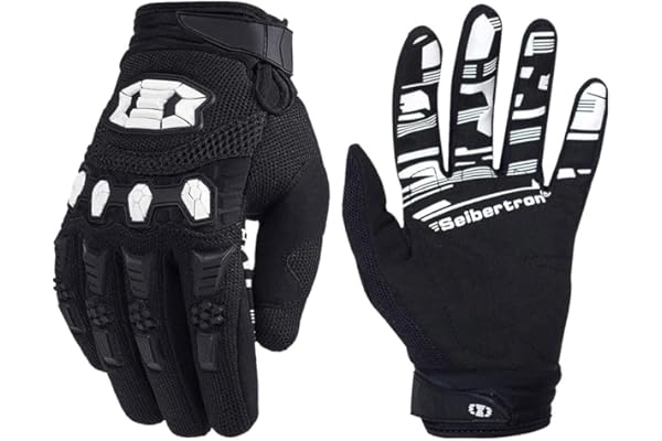 Seibertron Silicone Antidérapant Cyclisme Vélo Motocross Course BMX MX ATV VTT Gants Plein-Doigt Gants de Moto Femmes Homme Respirable Écran Tactile pour Smartphones GPS