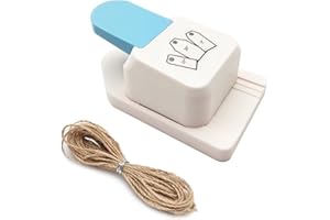 LYHLYA Gift Tag Punch Cutter - 1.5in, 2in & 2.5in Hole Punch for Paper Crafts, Card Making, DIY Projects & Scrapbooking - Includes 10m Rope