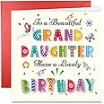 Papa Prints Happy Birthday Card Granddaughter Birthday Cards Adult (145 x 150 mm) Greeting Card with Envelope Birthday Card for Granddaughter