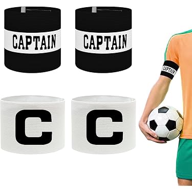 6 Brassards Capitaine Sportifs - Taille Ajustable, 6 Couleurs, Pour Foot, Rugby, Basket...