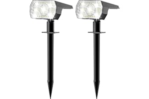 SUNKENET 2Pcs Faretti Solari da Esterno Outdoor, 56 LED 3 Modalità di Luminosità Lampade Solari da Giardino Potenti con Impermeabile IP65, Faretti Solari a Led da Esterno per Cortile, Patio, Vialetto