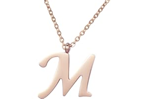 Morella Damen Halskette mit Buchstaben Anhänger Edelstahl Rosegold in Schmuckbeutel