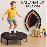 CKSpor 102 cm Katlanabilir Trambolin, Kuruluma Hazır, Kırmızı