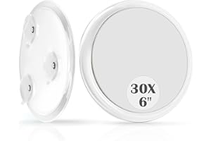 MIYADIVA Miroir grossissant 30 x avec ventouses, pour Maquillage, Convient pour la Chambre, la Salle de Bain et Les Voyages, 6"