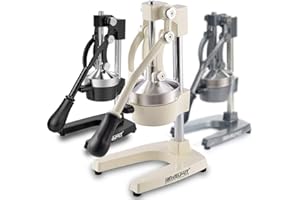 NEWSUMIT CREATIVE PRODUCTS NEWSUMIT Extracteur Manuel de jus Professionnel - Extraire Le jus Maximal Oranges Citrons et Plus - Base et poignée en Fonte à Usage intensif - Base antidérapante. (Blanc)