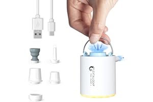 FLEXTAILGEAR Tiny Pump, Air Mattress Pump, Long Endurance Battery, Camping Air Pump USB Rechargeable for Pool Floats Air Bed Air Mattress Swimming Ring Vacuum Storage Bags