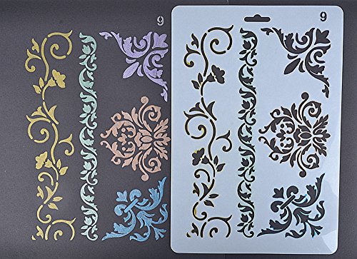 amupper Blume Schablone Leitfaden für Kinder – Flexibler Kunststoff Größe 10.2 von 17 cm Lace09 weiß