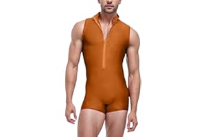 RUMAOZIA Herren Stehkragen Reißverschluss Sport Fitness Einteiler Overall Bodysuit Gym Body Bodysuit Badeanzug Schwimmanzug Unterwäsche Neoprenanzüge Männer Bademode Unterhemd Ärmellos Jumpsuit
