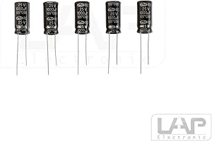 LAPP MOBILITY 5 Stück - Elko 1000µF / 25V Kondensator Elkos Elektrolytkondensatoren 1000 uF 25 V 105 Radial