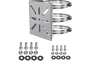WiTi Universel Montage Vertical sur Poteau Support pour caméra de sécurité,3 Boucles Acier Inoxydable Support d'angle Montage,Support mât Convient aux caméras vidéosurveillance(Petite Taille)