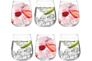 UNISHOP Set de 6 Vasos de Agua y Bebidas Alcohólicas, Vasos de Cristal Lisos y Transparentes de 360ml, Aptos para Lavavajillas