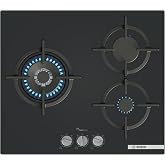 Bosch, Gas hob, Series 6, 3 Zones, GasStop Security, black, PPC6A6I10 | Safe cooking with delicious results with precise flam