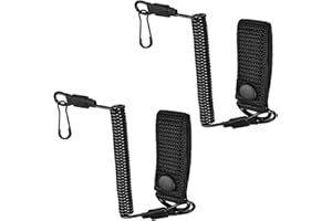 KMZ 2PCS Spiral Cable Coil Style Elastic Secure Spring Lanyard Nylon Tactical Lanyard Anti-lost Retractable Sling Keychain for Camping, Hiking and Outdoor Living Paracord Lanyard