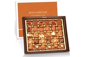 ‎PRALINENCLUB Pralinenbote - 30 Nuss & Nougat Pralinen, handgefertigt von deutschen Chocolatiers, das Pralinen Geschenk ohne Alkohol