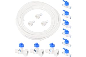 Pxyelec Kühlschrank Wasserschlauch Anschluss Set, 10 m Wasserversorgungsrohr, Wasserzulaufleitung Universal Anschluss für Kühlschrank, Umkehrosmoseanlage, Aquarium 6,35mm(1/4")