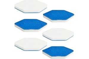 CDDCWZ 6 Pack Bad und Wanne Mop Nachfüllungen Ersatz, hexagonale Form, Kompatibel mit Vileda Bath Magic Bad Multi-Oberflächen-Schwamm, für die Badreinigung(Blau Und Weiß)