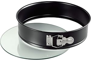 ‎ORIGINAL KAISER Original Kaiser Inspiration Springform mit Glasboden 26 cm rund, Hebeboden, schnittfest, Kuchenform auslaufsicher, antihaftbeschichtet, servierfertig, Schwarz