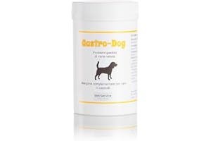VET-SERVICE QUALITA' SOSTENIBILE Gastro-Dog, conf. 60 cps, Problemi Gastrici Acuti e Cronici - Mangime complementare (Integratore) per cani - supporto nel trattamento del vomito e delle infiammazioni gastriche