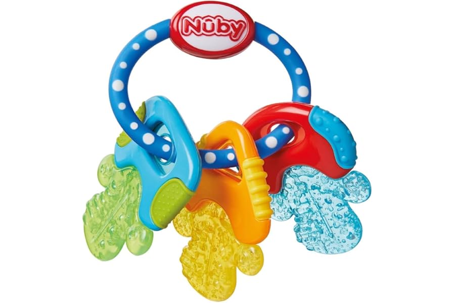 Nuby IcyBite™ Keys – Soothing Teether | Multiple Teething Surfaces | Refrigerator Safe | Suitable from 3 Months Plus