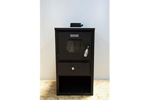 KUPRO Estufa de leña, para combustible sólido, con tapa y bisagra de acero, 8,4 kW