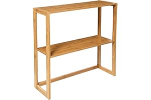 7H SEVEN HOUSE Étagère modulaire en Bambou avec 2 Niveaux 60 x 57 x 20 cm 7house