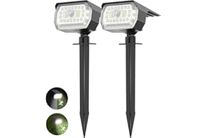 FRATINK Solar Motion Sensor Lights Outdoor - 43LED Solar Spotlights 650LM, Cold White 650K IP65 Waterproof Wireless, Yard Driveway Walkway2 Pack