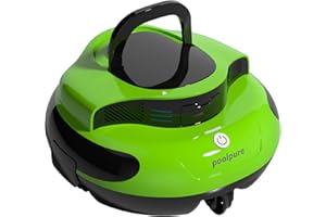 POOLPURE Poolroboter, 100 Minuten Reinigungszeit, 90㎡, Doppelmotor, Pool Roboter kabellos, LED-Anzeigen, Selbstparkfunktion, IPX8 wasserdicht, für eingebaute Flache Pools, Grün
