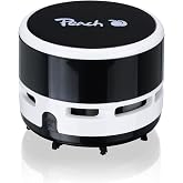 Peach Tischstaubsauger Schwarz - Mini Tisch Staubsauger mit hoher Saugkraft | Tischsauger batteriebetrieben (2x AA), praktisc