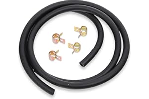 TOVBMUP 5 mm Benzinschlauch Kit,100cm Lang, Kraftstoffschlauch mit 4 Stücke Schlauchschellen, Flexible Mehrzweck Kraftstoffleitung, für Motorräder, Rasenmäher, Roller, Autos, LKWs.