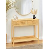 Digithome Bambu Dekoratif Raflı 2 &Ccedil;ekmeceli Dresuar Konsol DB-0012